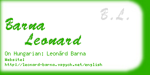 barna leonard business card